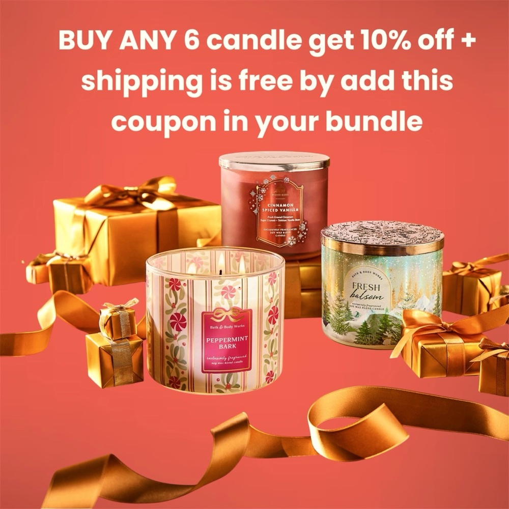 Make your bundle with 6 candles and get free shipping
